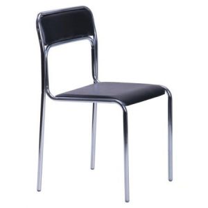 Стілець Аскона Хром Кожзам чорний ID:13718