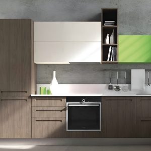 Cвітло-зелена кухня #2 виконана під дерево ID:14787