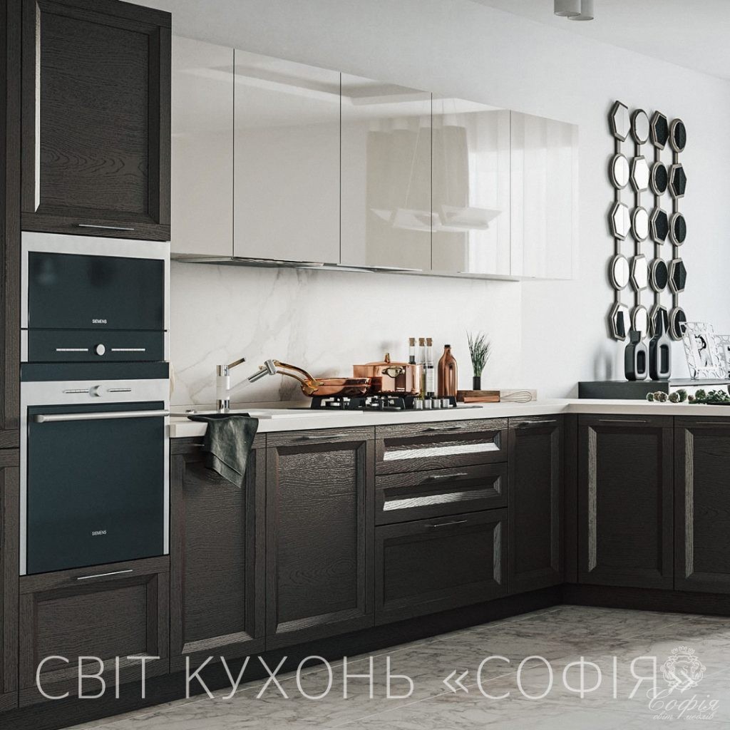 Домашня кухня #11 у темно коричневому кольорі Фото Домашня кухня #11 у темно коричневому кольорі - Світ меблів СОФІЯ