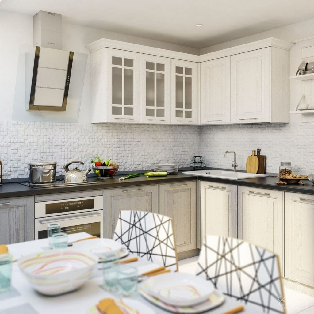 Класична кухня #20 під дерево з елементами білого кольору - Світ меблів СОФІЯ