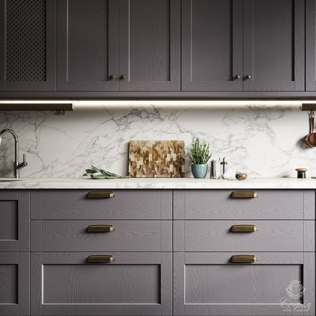 Класична кухня #22 під дерево з сірим покриттям - Світ меблів СОФІЯ