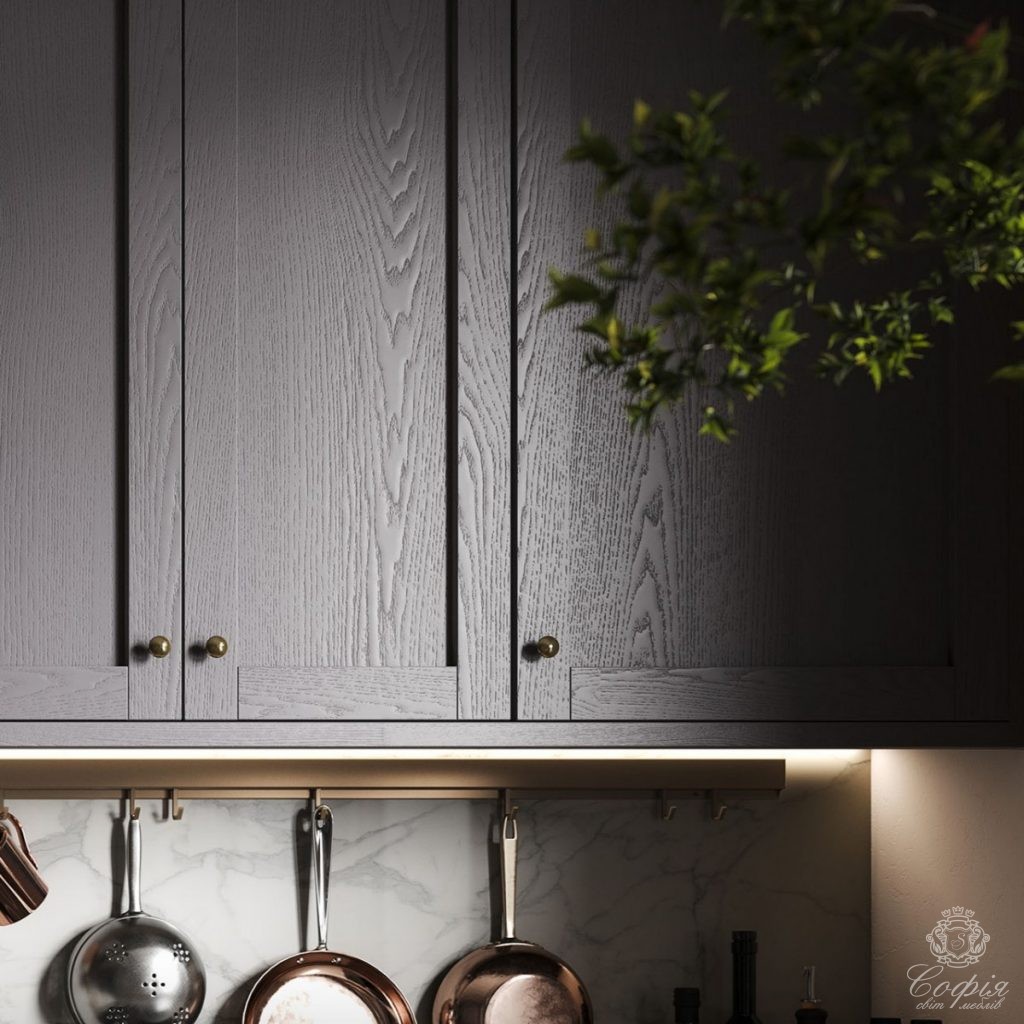 Класична кухня #22 під дерево з сірим покриттям - Світ меблів СОФІЯ