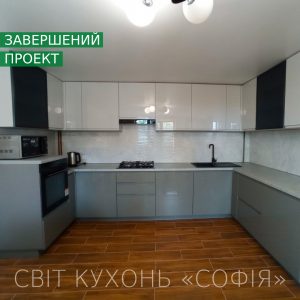 Сучасна кухня #38  у сірих та білих кольорах ID:14952